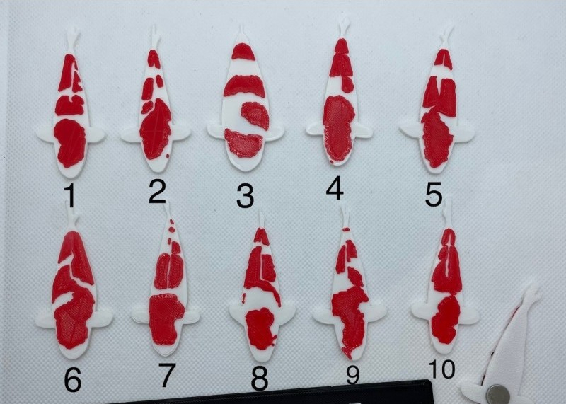Carpe koi Kohaku aimant 7cm