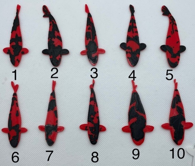 Carpe koi Hi Utsuri aimant 7cm