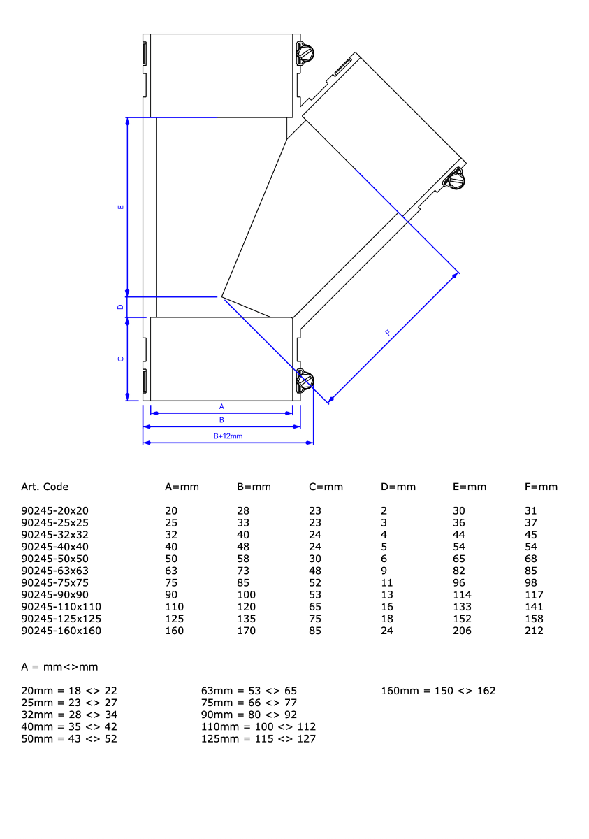 Té 45° EPDM