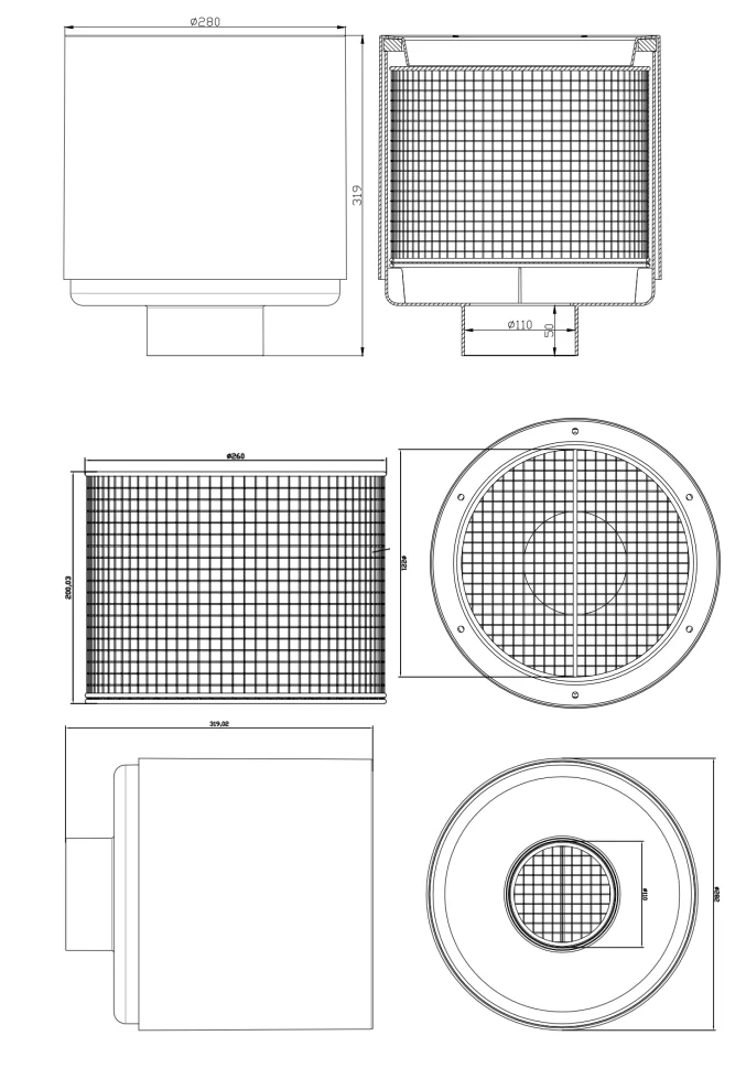 Skimmer flottant Ø300 avec panier