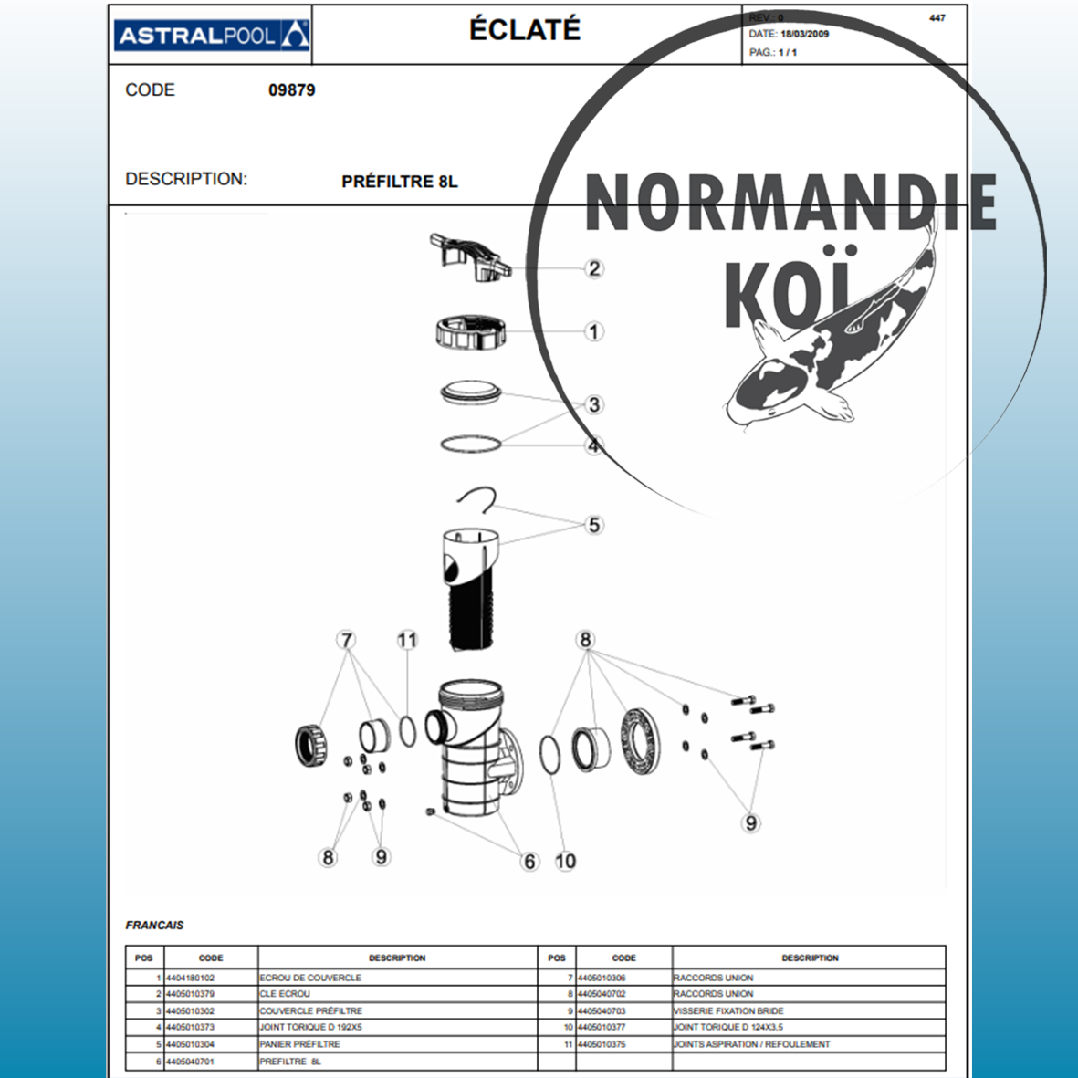 Préfiltre AstralPool 8 litres