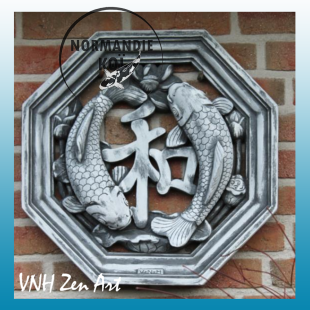 Hexagone de 60cm avec relief - Yin Yang koï- 9.8A
