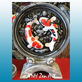 Disque avec support 60Ø  - Yin yang -Tancho showa/Kohaku- 10.2C.c