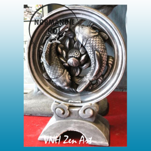 Disque avec support 39Ø  - Yin yang mini-Blanc/noir- 10.3A.b