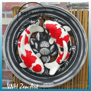 Disque de 40Ø avec relief - Koï - Showa/Kohaku 9.4C